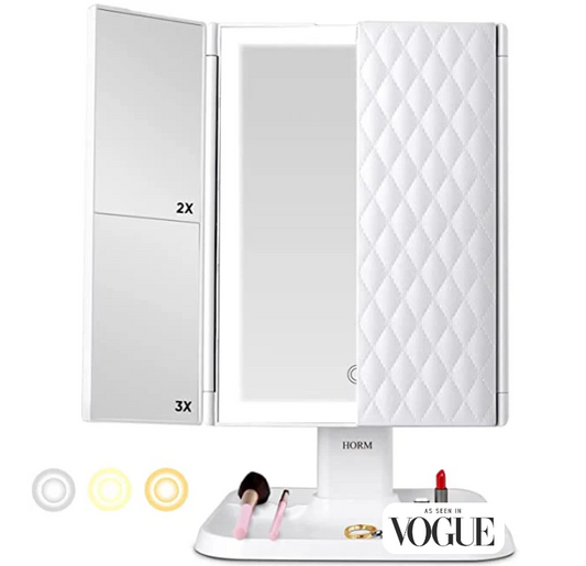 Trifold LED Makeup Mirror