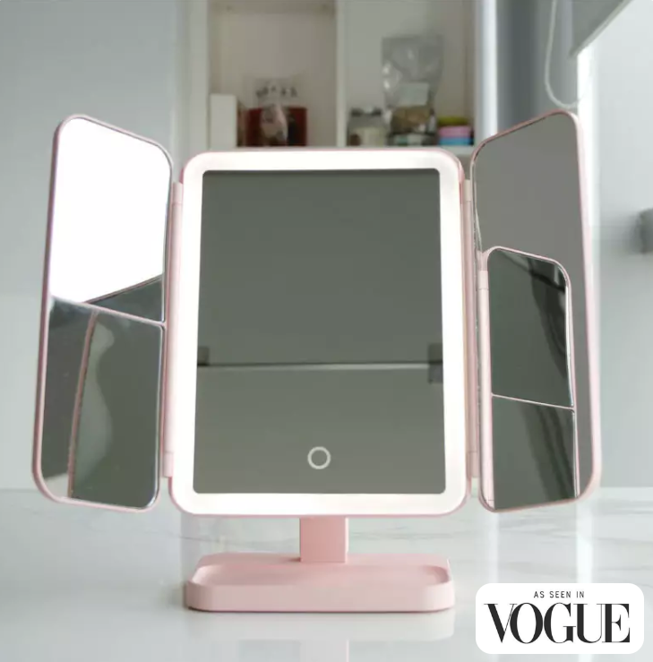 Trifold LED Makeup Mirror
